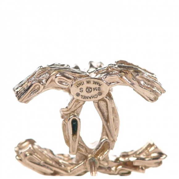 Authentic - Light Gold CHANEL Crystal Twisted CC - Picture 5 of 6